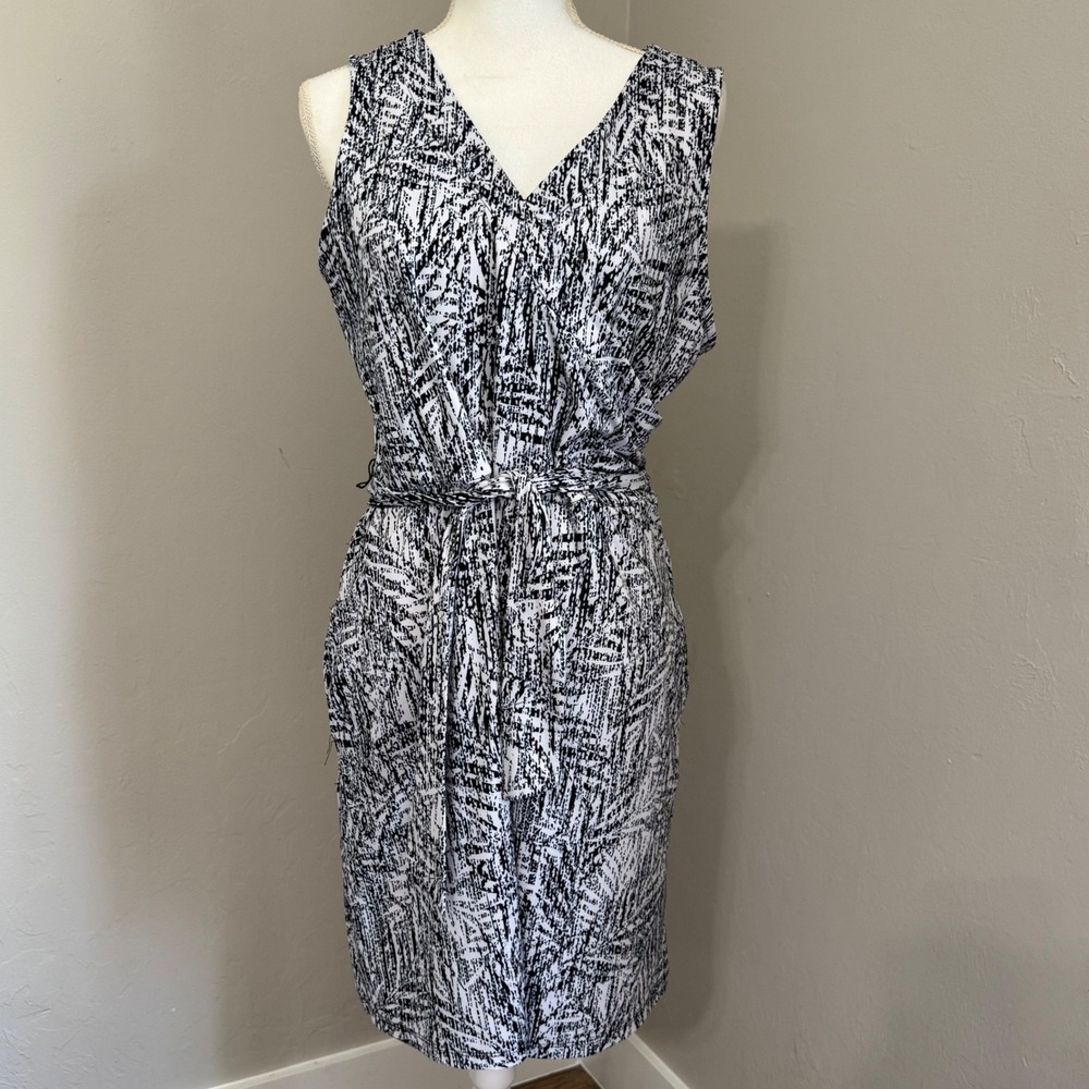 Reel Legends Keep-It-Cool Sleeveless Tie Waist Pocket Dress w pockets  Large